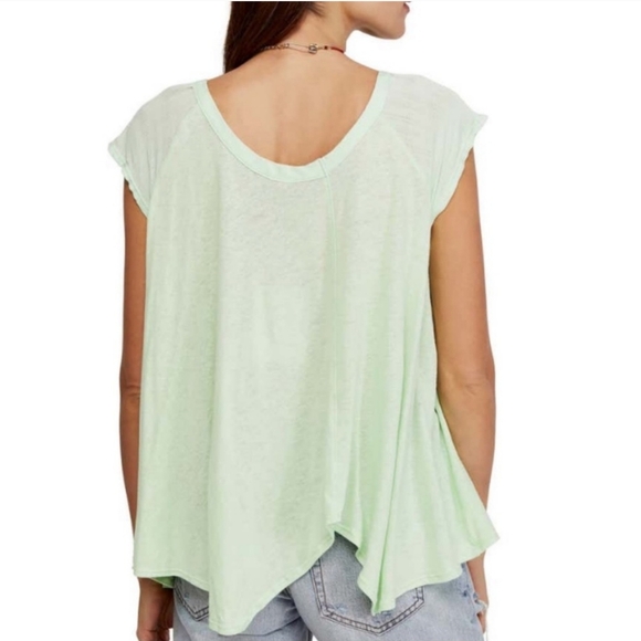 Free People Keep it Casual Linen Blend Oversized T-Shirt - Picture 2 of 9